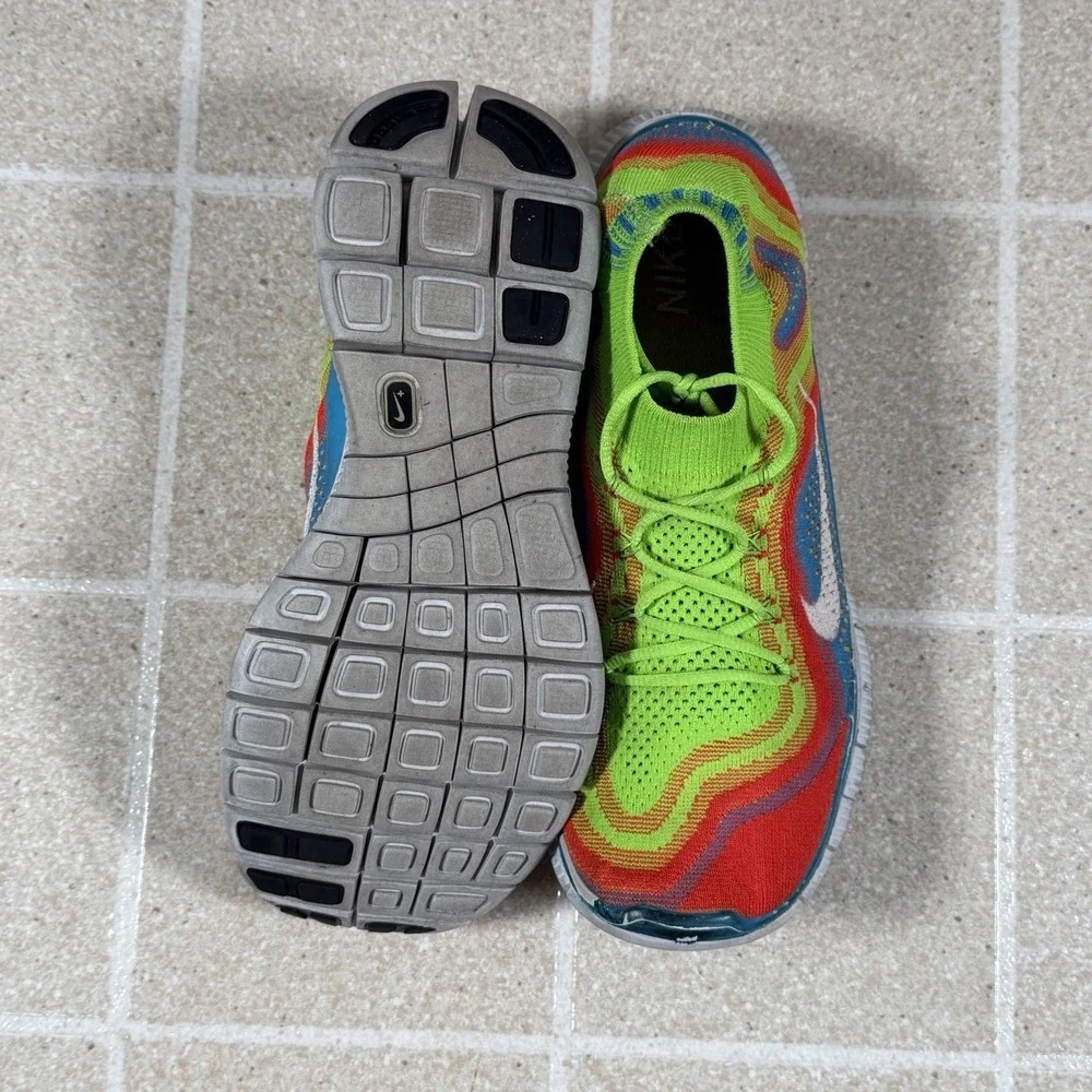 Nike Free Flyknit+ 5.0 Men's Size 10 Electric Green Running Shoes 615805-316